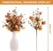 4PCS Fall Decor, 19.5 inch Artificial White Berry/Maple Leaf/Pumpkin Floral Stems Fall Branches Decorations, for Autumn Weeding, Birthday, Holiday, Harvest, Home Vase Arrangement, Indoor Decor.